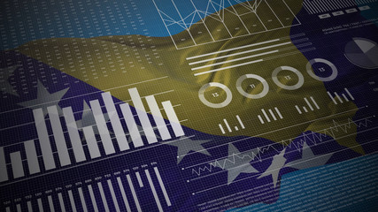 Bosnia and Herzegovina informational analysis reports and financial data, infographics display with flag