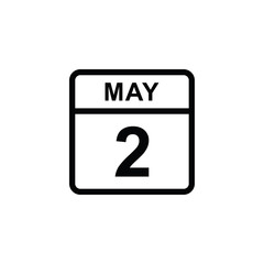 calendar - May 2 icon illustration isolated vector sign symbol