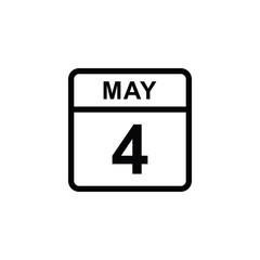 calendar - May 4 icon illustration isolated vector sign symbol