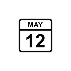 calendar - May 12 icon illustration isolated vector sign symbol