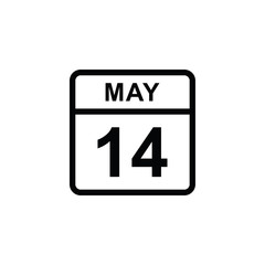 calendar - May 14 icon illustration isolated vector sign symbol