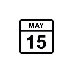 calendar - May 15 icon illustration isolated vector sign symbol