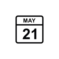 Fototapeta premium calendar - May 21 icon illustration isolated vector sign symbol