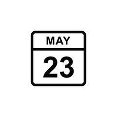 calendar - May 23 icon illustration isolated vector sign symbol