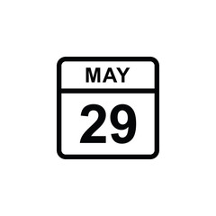 calendar - May 29 icon illustration isolated vector sign symbol