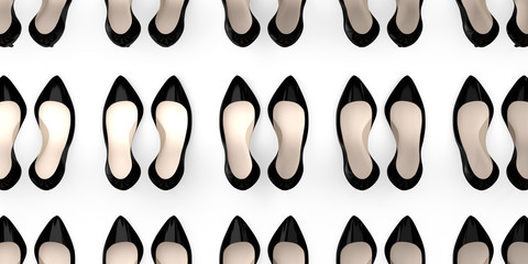 Black high heel shoes - 3D illustration