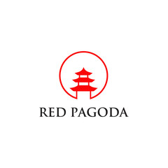 Fototapeta premium Pagoda building logo design vector template