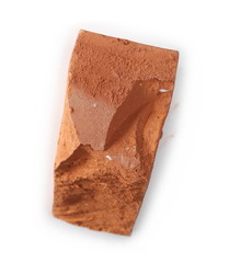 Shattered brick isolated on white background