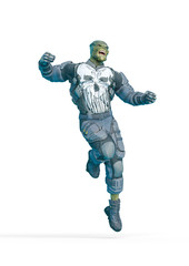 lizard warrior is landing on the floor