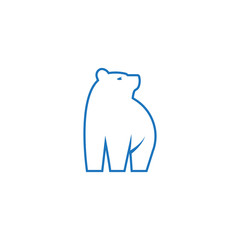 Beauty polar bear logo icon vector.