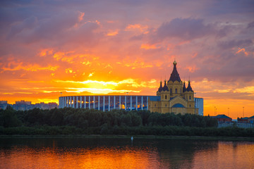 Alexander Nevsky Cathedral at sunset