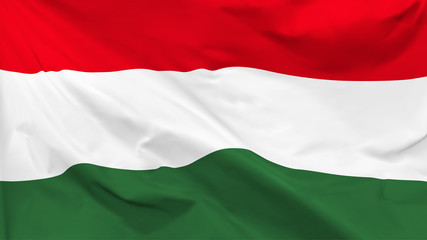 Obraz premium Fragment of a waving flag of the Hungary in the form of background, aspect ratio with a width of 16 and height of 9, vector