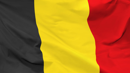 Fragment of a waving flag of the Kingdom of Belgium in the form of background, aspect ratio with a width of 16 and height of 9, vector