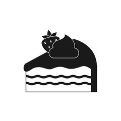 outline piece of cake vector icon. isolated black simple line element illustration from thanksgiving concept. editable vector.