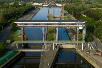 Tijsluis - a lock on the Dender river, in Dendermonde, Belgium