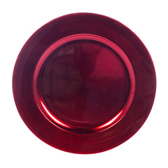 A luxurious red plate. The view from the top.