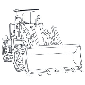 outline loader construction equipment clip art preview