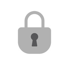 Padlock icon, symbol of security and safety. Lock pictogram.