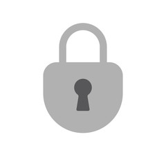 Padlock icon, symbol of security and safety. Lock pictogram.