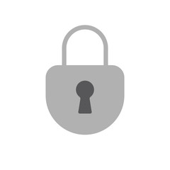 Padlock icon, symbol of security and safety. Lock pictogram.