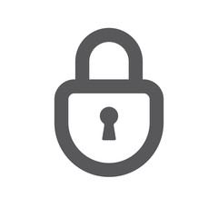 Padlock linear icon, symbol of security and safety. Lock pictogram.