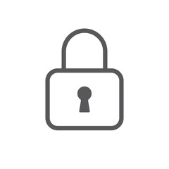 Padlock linear icon, symbol of security and safety. Lock pictogram.
