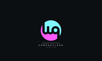 Obraz premium wq Letter Logo Design Icon Vector Symbol