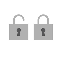 Lock open and closed icons. Symbol of securty and safety, keyhole and padlock pictograms.