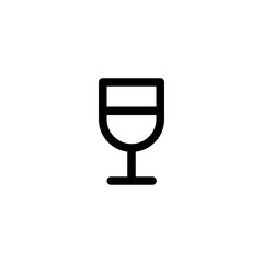 A Glass of Water Restaurant Outline Icon Logo Vector Illustration
