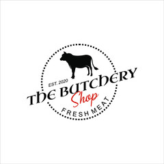 butcher logo beef chop and cut vector food industry graphic design emblem template idea