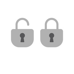 Lock open and closed icons. Symbol of securty and safety, keyhole and padlock pictograms.