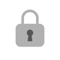 Padlock icon, symbol of security and safety. Lock pictogram.