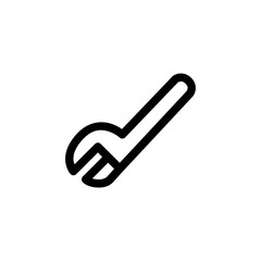 Wrench Industrial Outline Icon Logo Vector Illustration
