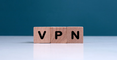 VPN , Virtual Private Network word on wooden block