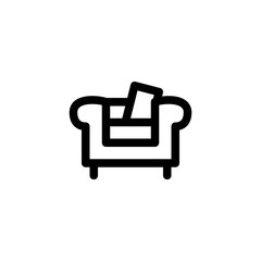 Sofa Interior Outline Icon Logo Vector Illustration
