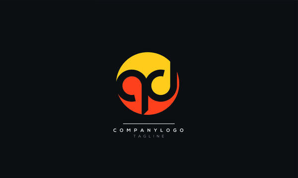 qd Letter Logo Design Icon Vector Symbol