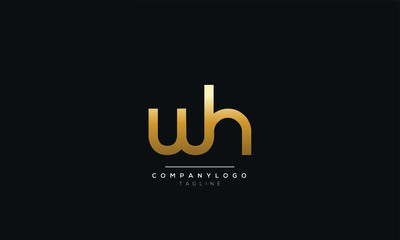 wh hw w h Letter Logo Design Icon Vector Symbol