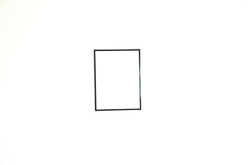 An empty picture frame with white space isolated on a white background. 