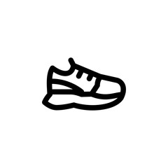 Sneakers Shoes Outline Icon Logo Vector Illustration
