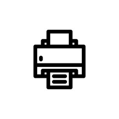Printer Technology Outline Icon Logo Vector Illustration
