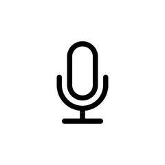 Microphone Technology Outline Icon Logo Vector Illustration
