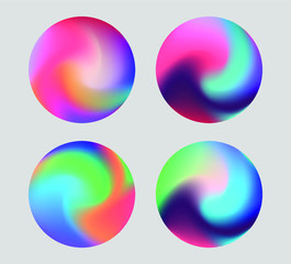 Set of glossy holographic spheres.