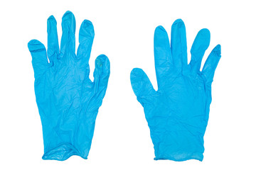 Blue medical gloves