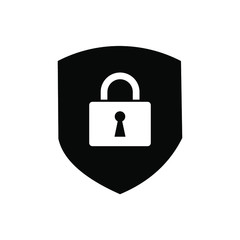 shield protection key icon symbol Flat vector illustration for graphic and web design.
