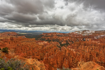 Snow in Bryce Canyon National Park, Utah