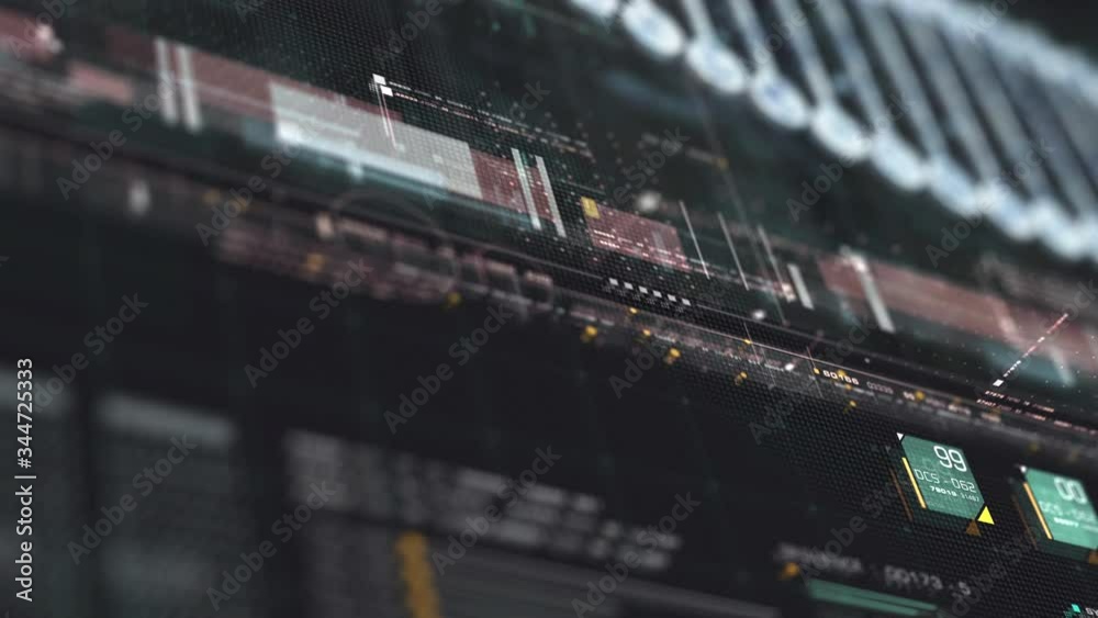 Aufkleber Futuristic holographic advance biomedical DNA sequence analysis diagnostic head up display for background computer screen display