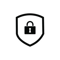shield protection key icon symbol Flat vector illustration for graphic and web design.
