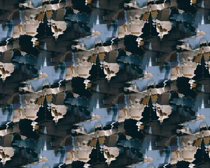 Behang Moderne mannelijke, naadloze print, grijs bruin, blauw, beige, graffiti verf, mens naadloze print, jongens slaapkamer, behang © Inzion Designs