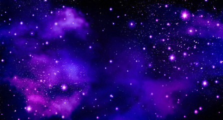 Starry sky background, nebula, space, universe, cluster of stars, glitter, stars, blue,black, purple, astronomy