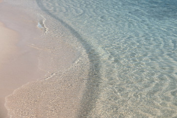 Turquoise calm sea and white sand on Phu Quoc island beach